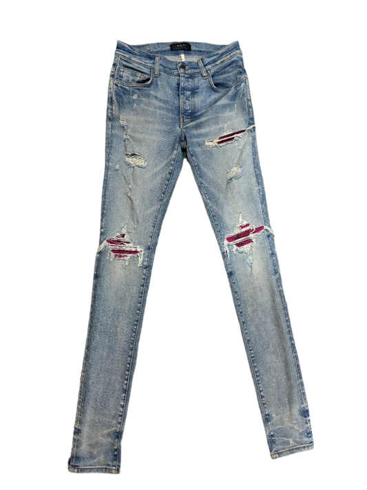 Amiri Mx1 Cracked Pink Patch Jeans
