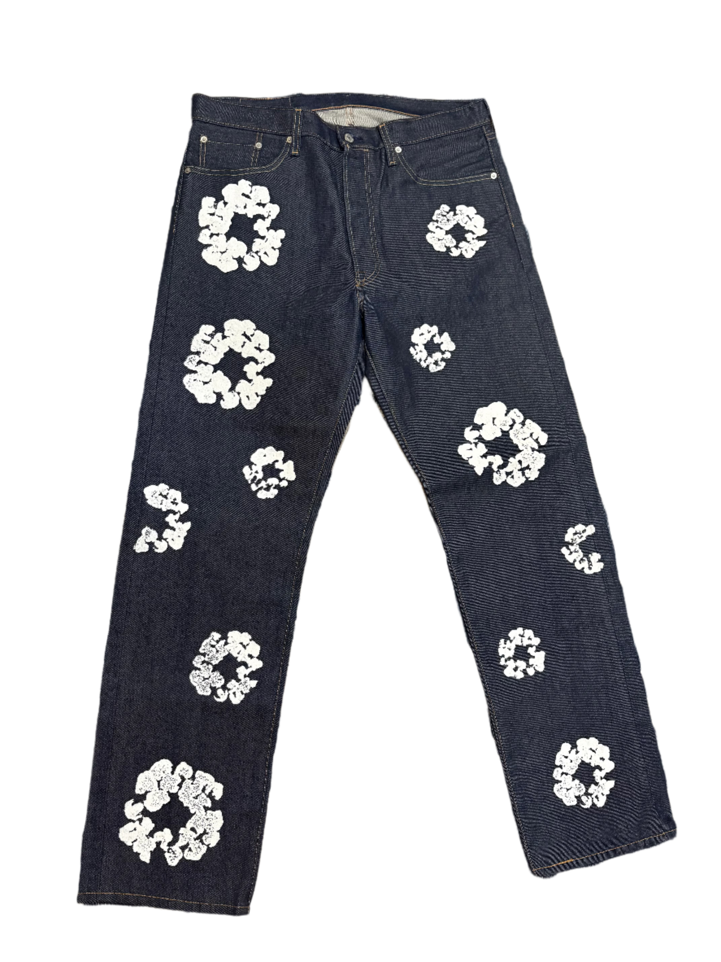 Brand New Denim Tear Navy/White jeans