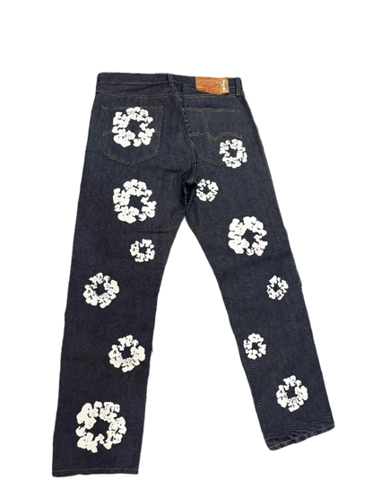 Brand New Denim Tear Navy/White jeans