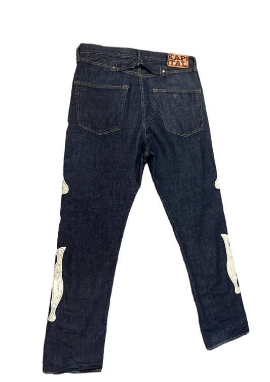 Kapital Navy Bone Denim Jeans